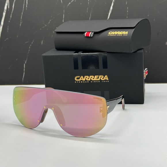 NEW CARRERA FLAGLAB12 0000/9 WOMEN SUNGLASSES FLAGLAB 12 0000J SHIELD EYEWEAR - Picture 3 of 12